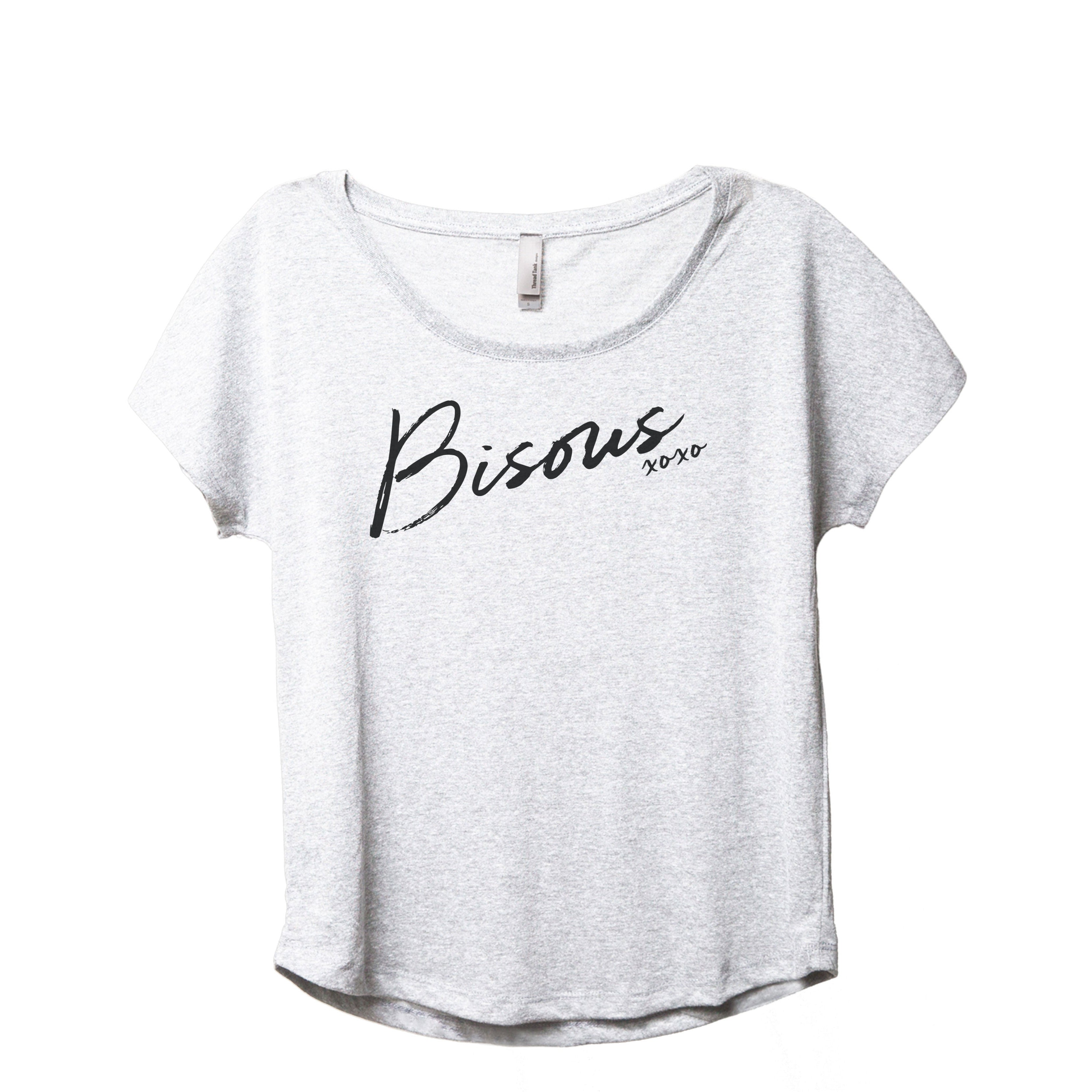 Bisous XOXO Women s Slouchy Dolman T Shirt Tee