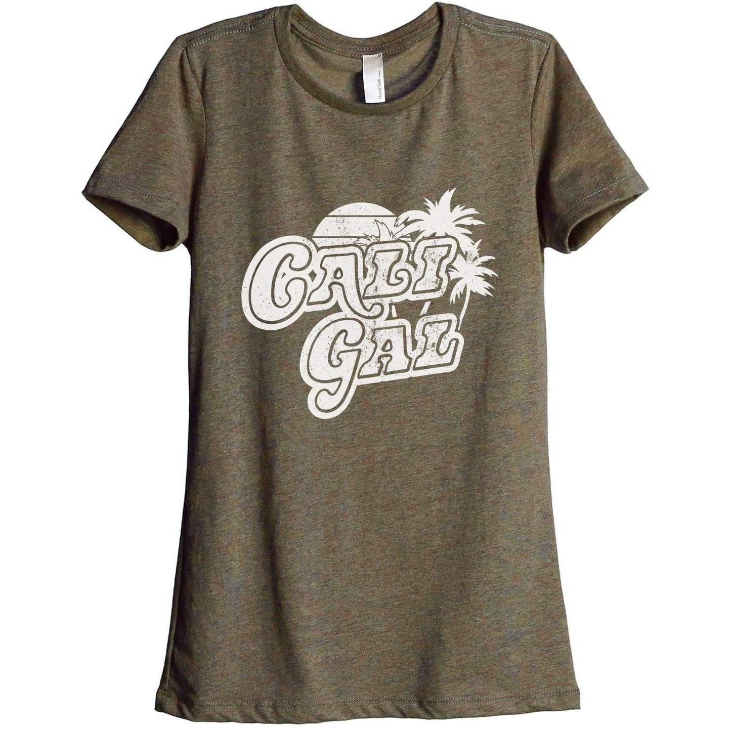 California Gal Women's Relaxed Crewneck T-Shirt Top Tee Heather Sage