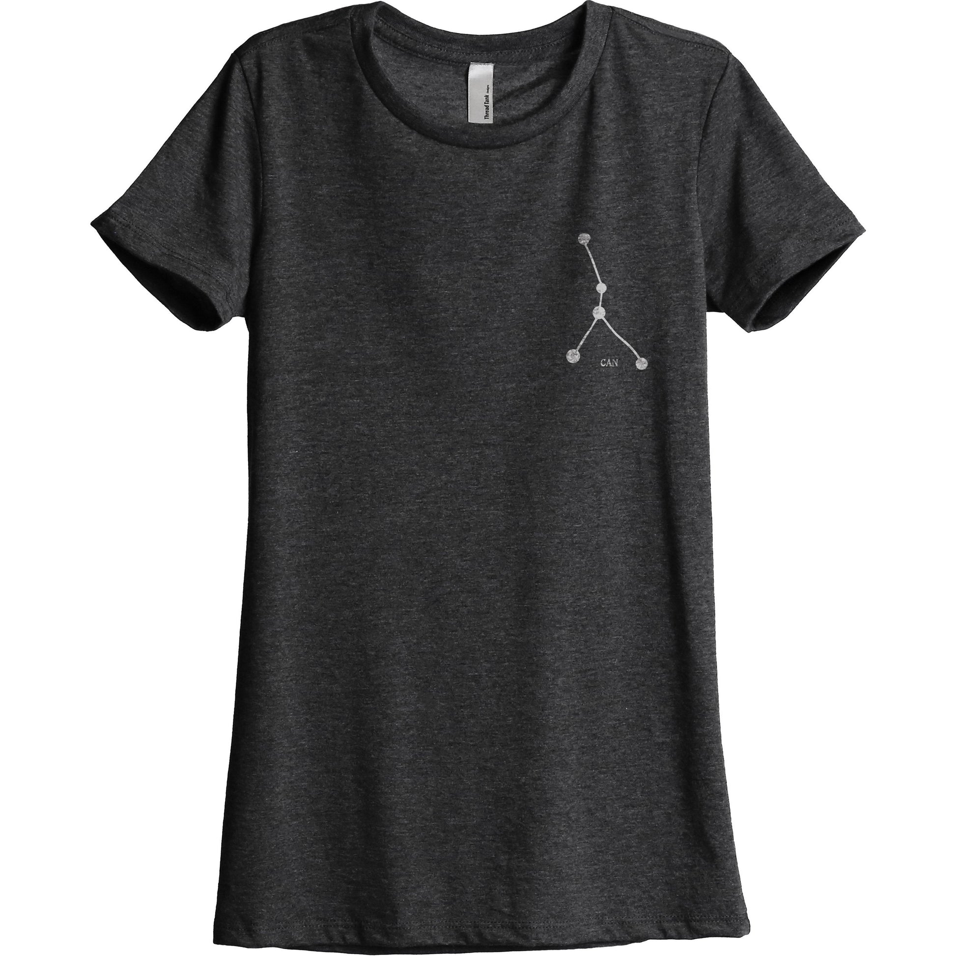 Cancer CAN Constellation Astrology Women's Relaxed Crewneck T-Shirt Top Tee Charcoal Grey
