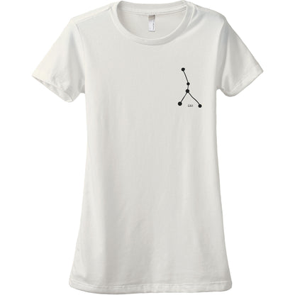 Cancer CAN Constellation Astrology Women's Relaxed Crewneck T-Shirt Top Tee Vintage White