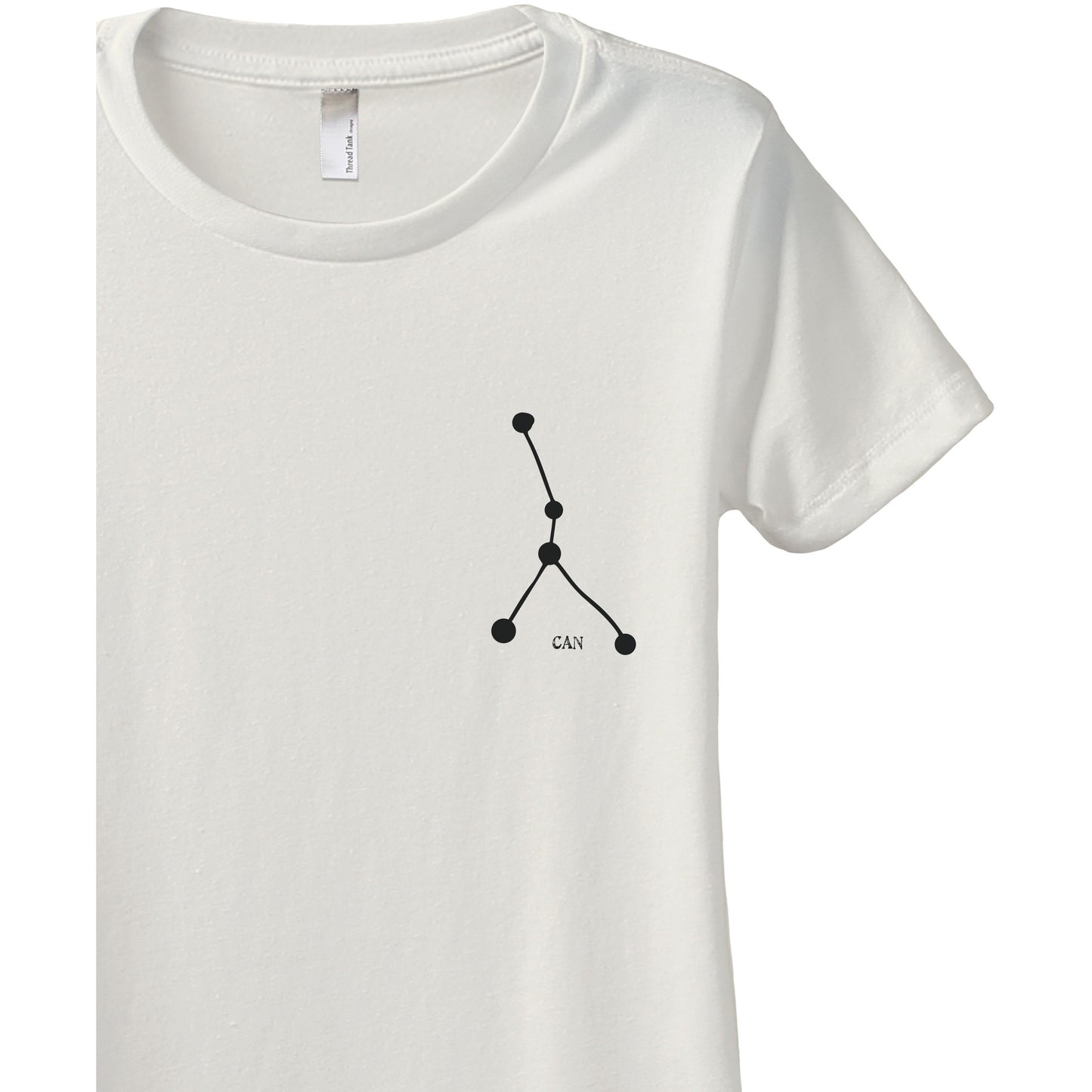 Cancer CAN Constellation Astrology Women's Relaxed Crewneck T-Shirt Top Tee Vintage White Zoom Details
