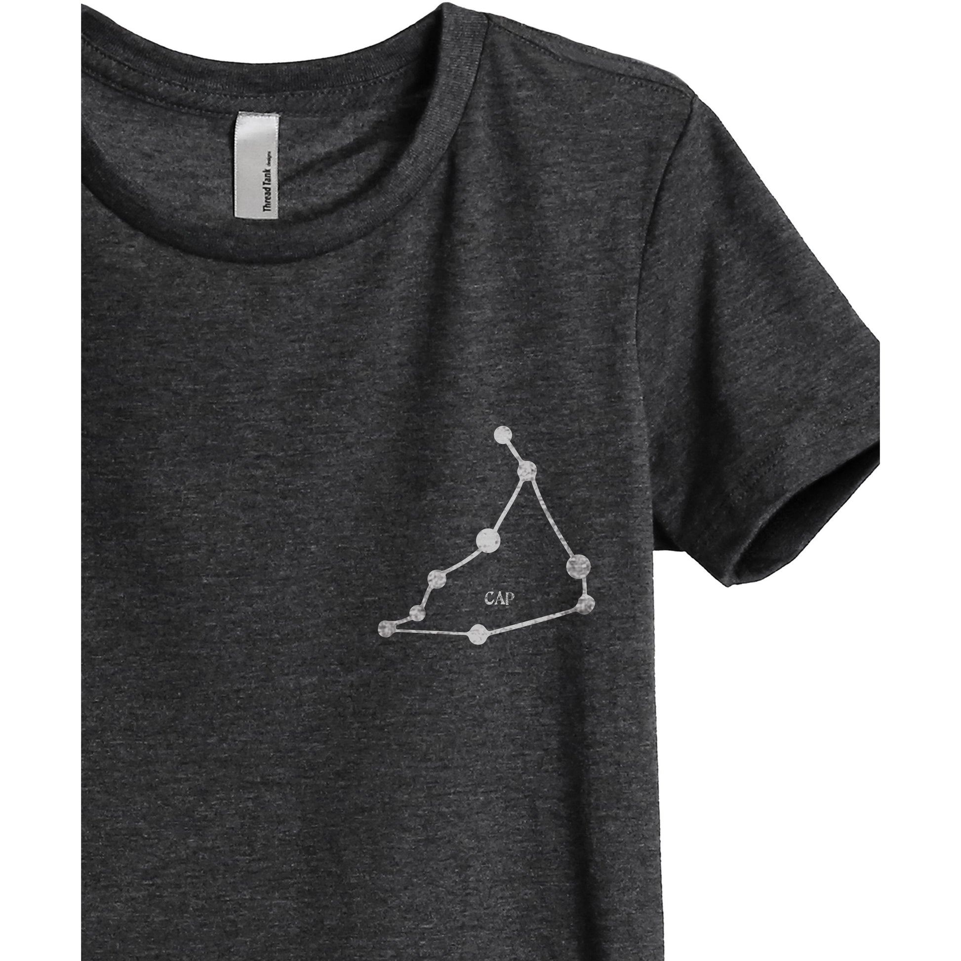 Capricorn CAP Constellation Astrology Women's Relaxed Crewneck T-Shirt Top Tee Charcoal Grey Zoom Details