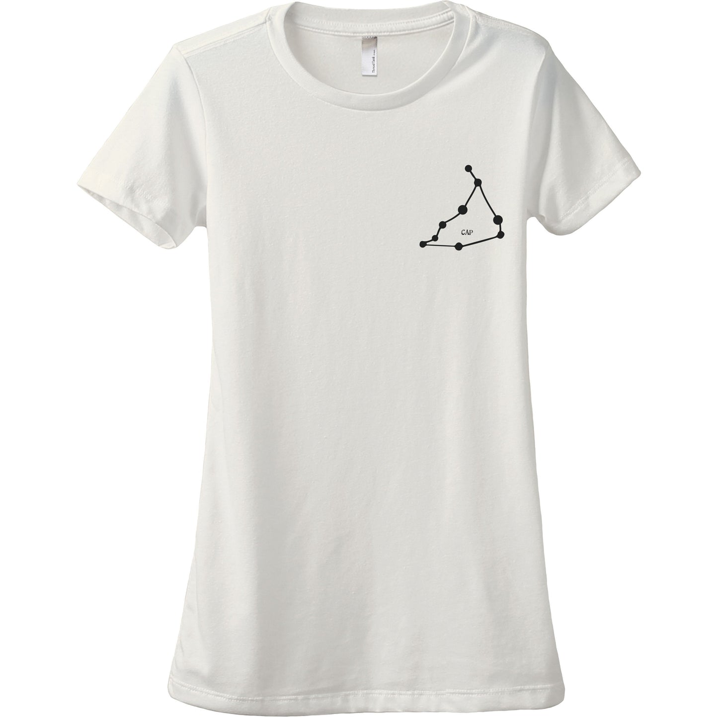 Capricorn CAP Constellation Astrology Women's Relaxed Crewneck T-Shirt Top Tee Vintage White
