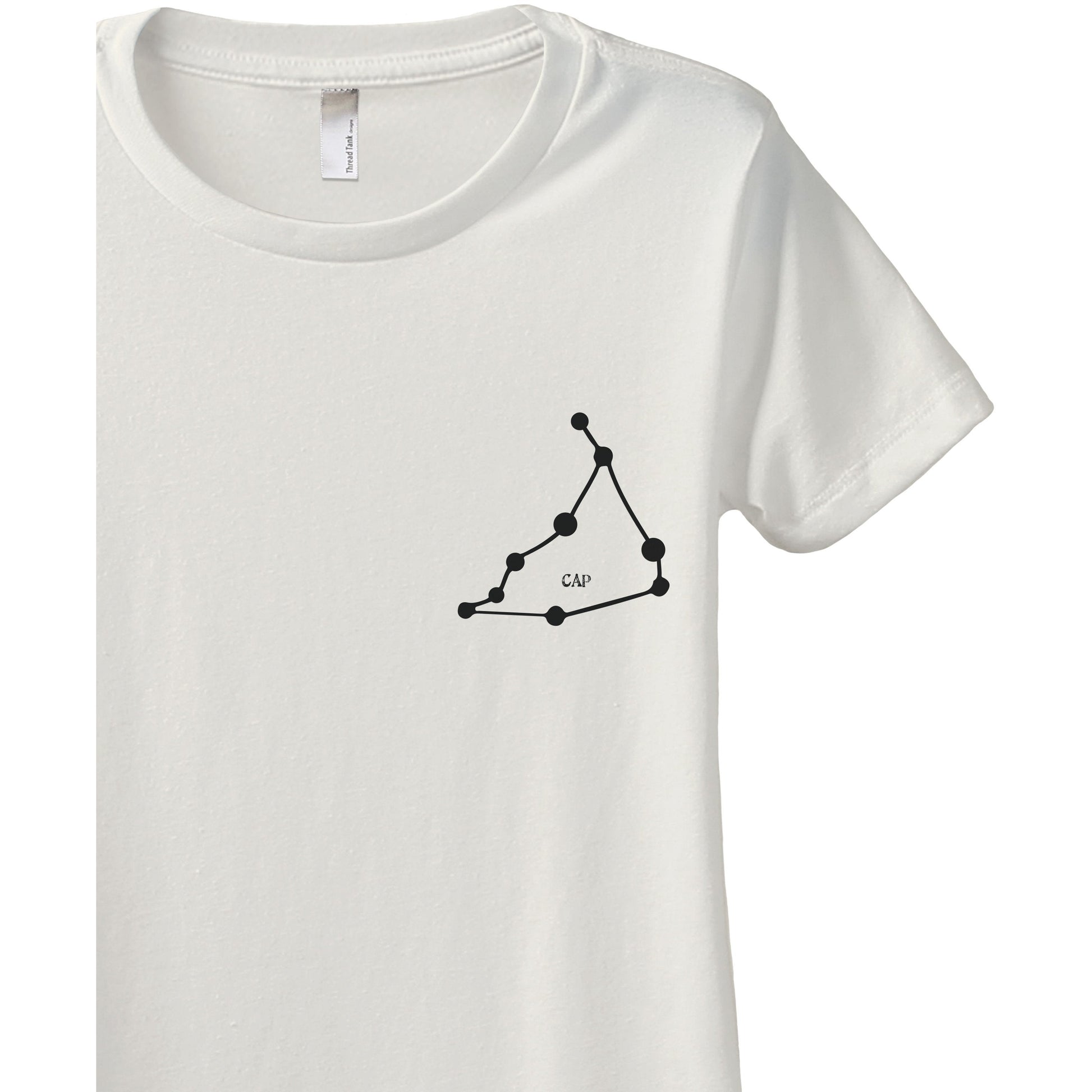 Capricorn CAP Constellation Astrology Women's Relaxed Crewneck T-Shirt Top Tee Vintage White Zoom Details

