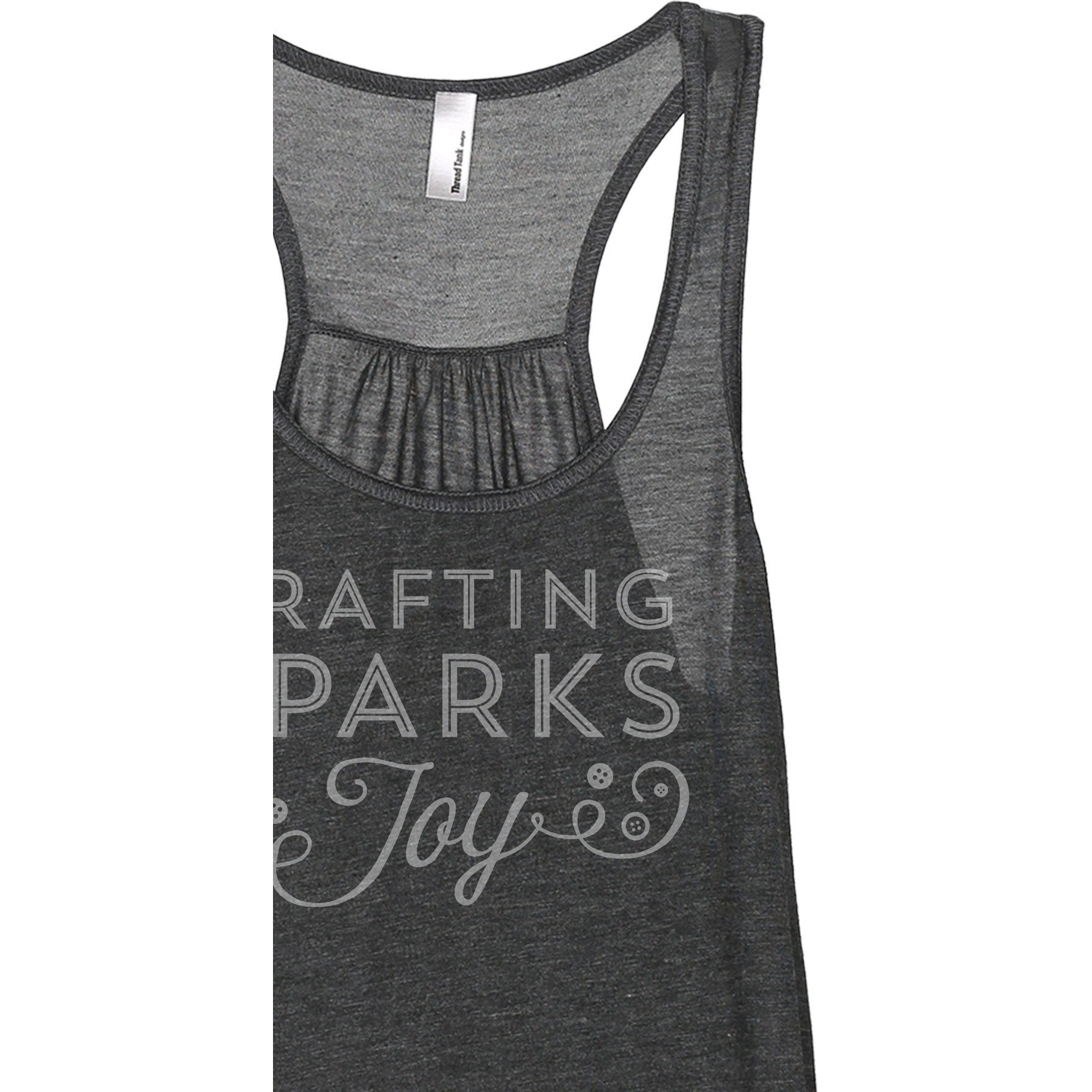 Crafting Sparks Joy Women's Relaxed Flowy Racerback Tank Tee Charcoal