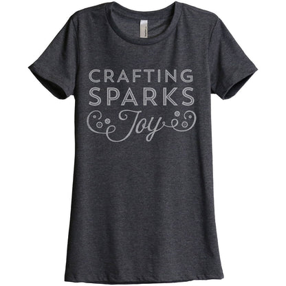 Crafting Sparks Joy Women's Relaxed Crewneck T-Shirt Top Tee Charcoal Grey
