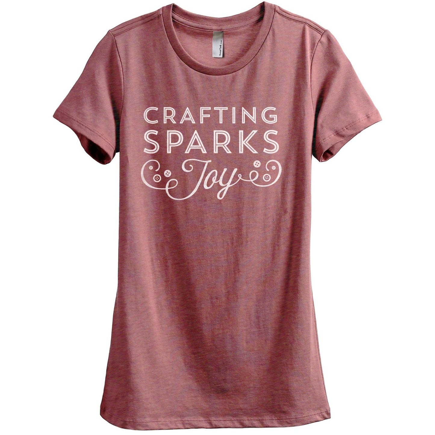 Crafting Sparks Joy Women's Relaxed Crewneck T-Shirt Top Tee Heather Rouge