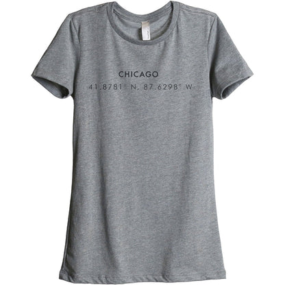 Chicago Illinois Coordinates Women's Relaxed Crewneck T-Shirt Top Tee Heather Grey