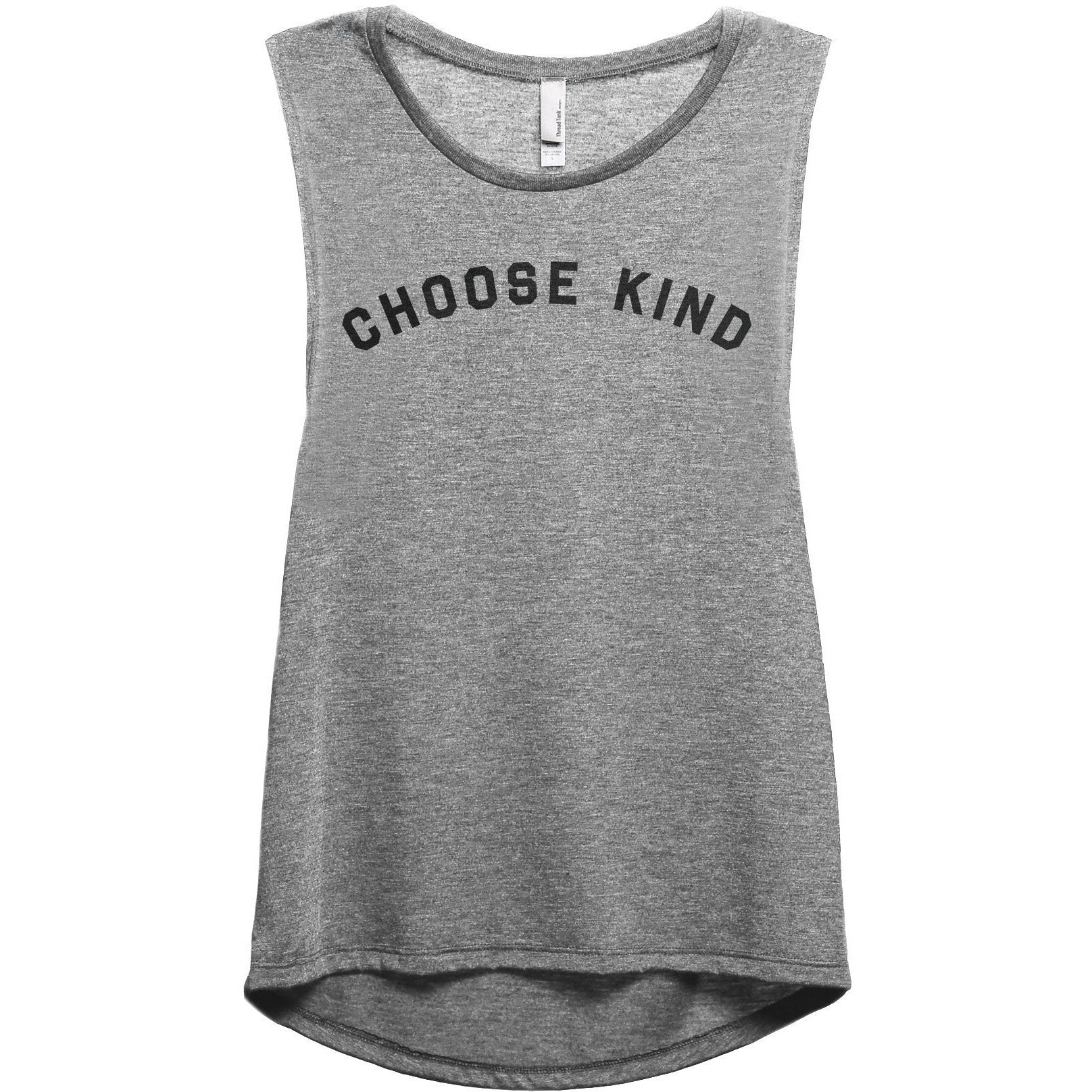 Choose Kind Women's Relaxed Muscle Tank Tee Heather Grey