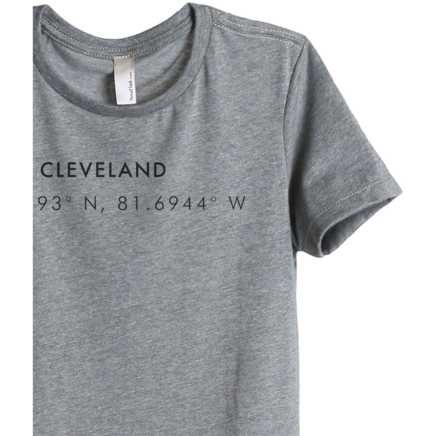 Cleveland Ohio Coordinates Women's Relaxed Crewneck T-Shirt Top Tee Heather Grey Zoom Details
