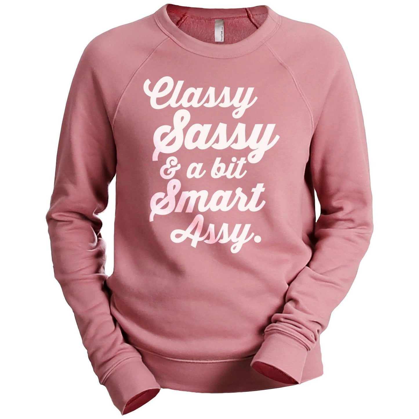 Classy Sassy and A Bit Smart Assy Women's Cozy Fleece Longsleeves Sweater Rouge FRONT