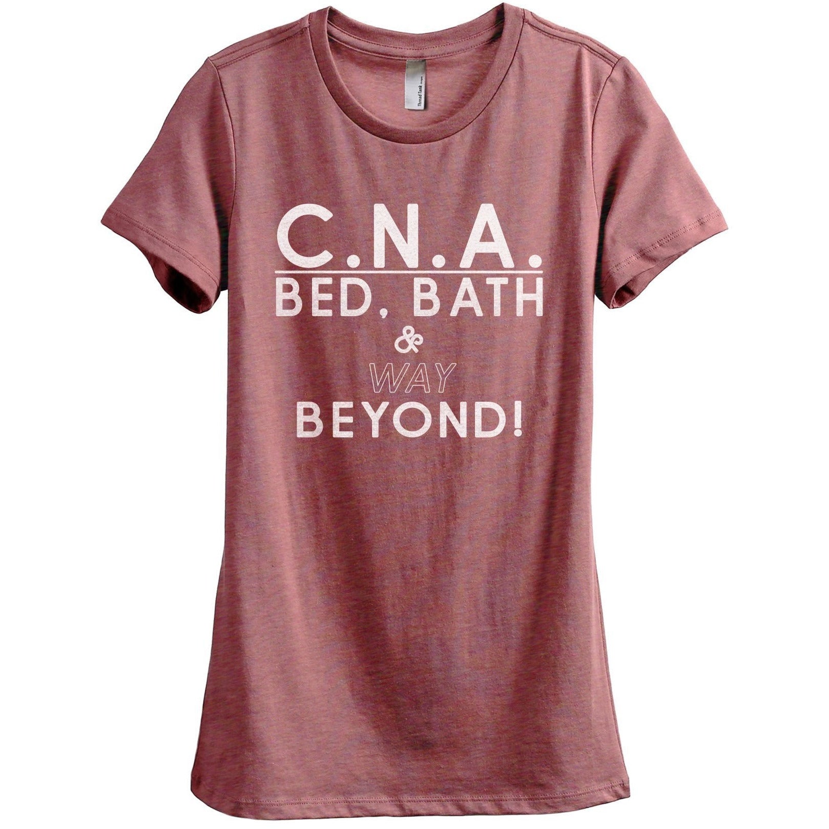 CNA Bed Bath And Way Beyond Women's Relaxed Crewneck T-Shirt Top Tee Heather Rouge