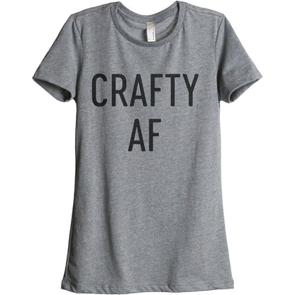 Crafty AF Women's Relaxed Crewneck T-Shirt Top Tee Heather Grey