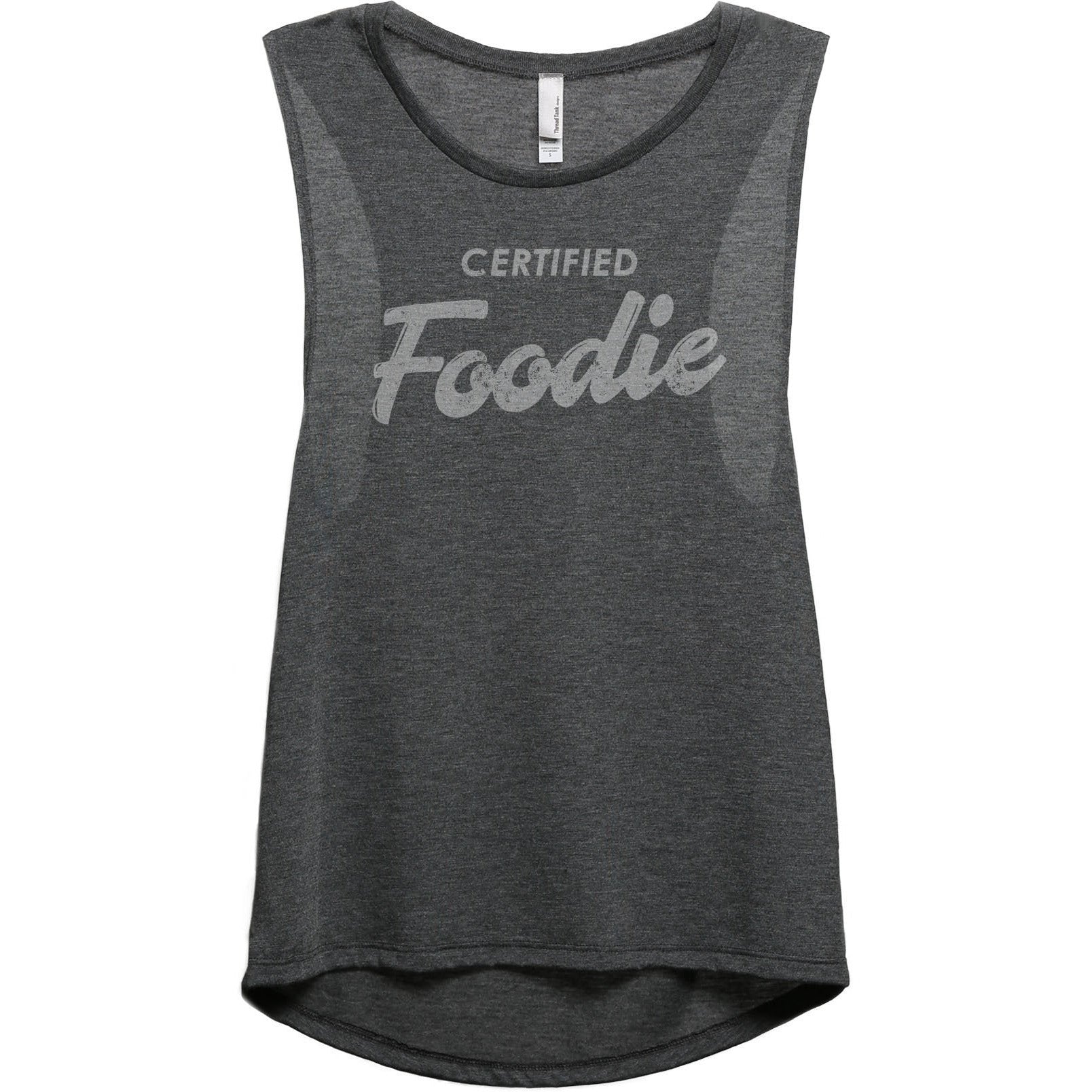 Certified Foodie Women's Relaxed Muscle Tank Tee Charcoal