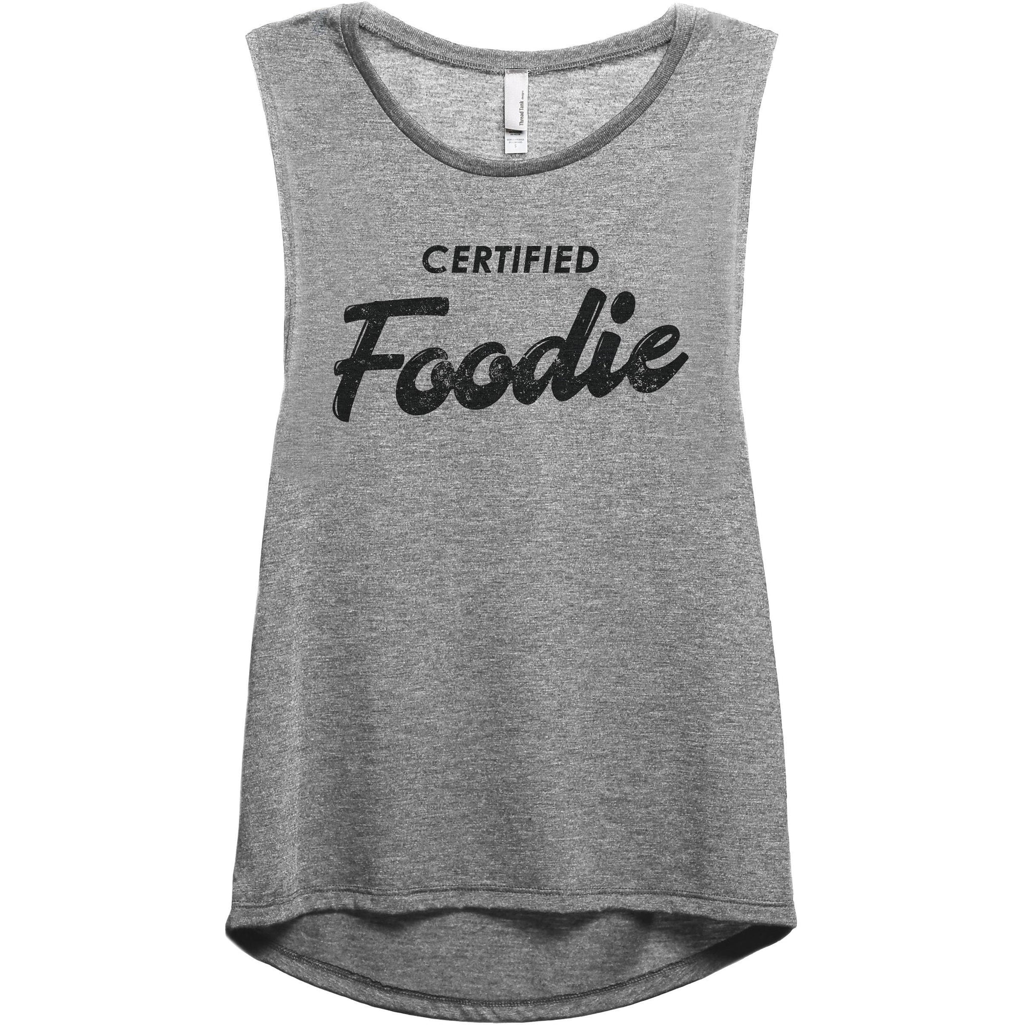 Certified Foodie Women's Relaxed Muscle Tank Tee Heather Grey