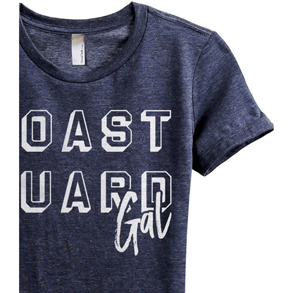 Coast Guard Gal Women's Relaxed Crewneck T-Shirt Top Tee Heather Navy Grey Zoom Details