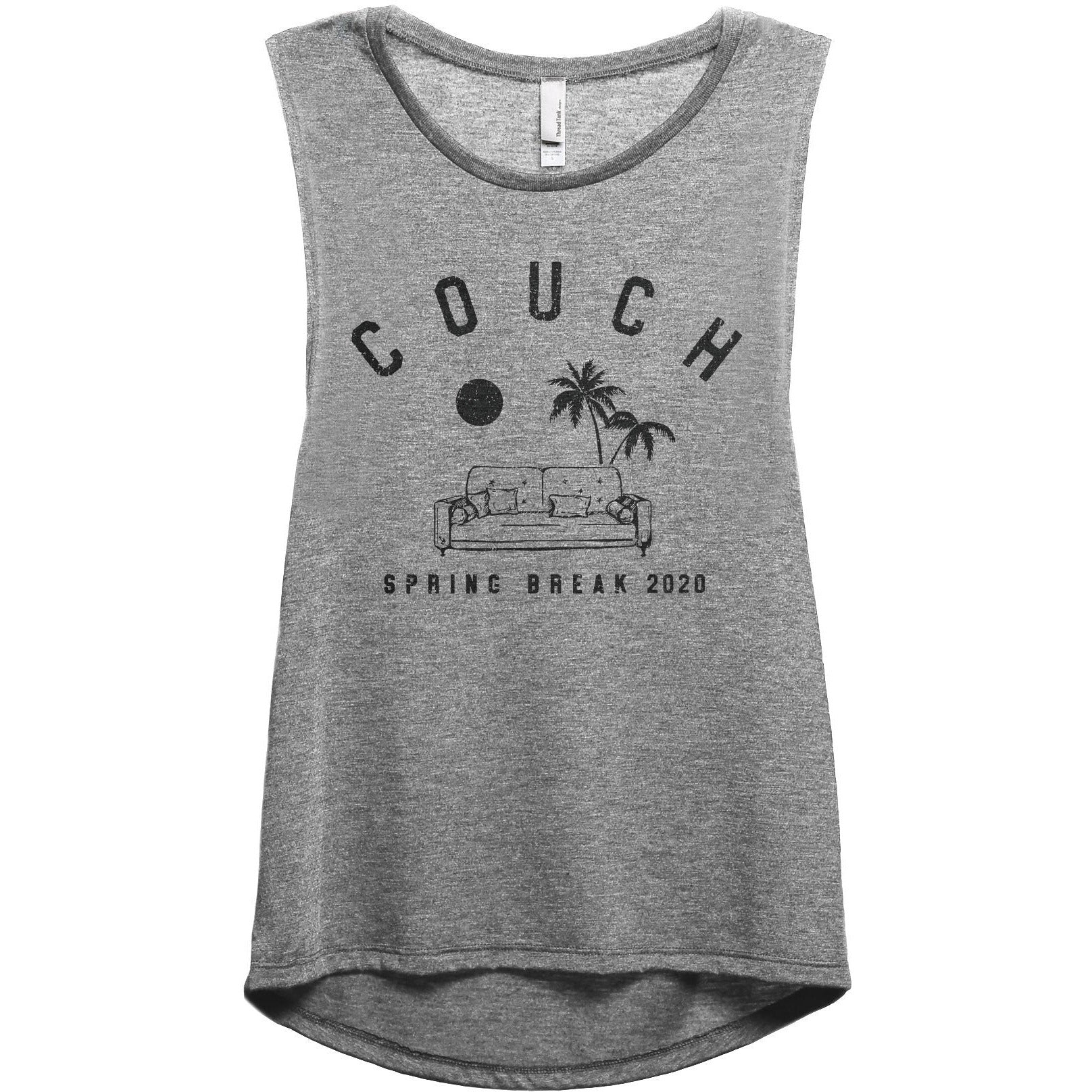 Couch Spring Break Women's Relaxed Muscle Tank Tee Heather Grey