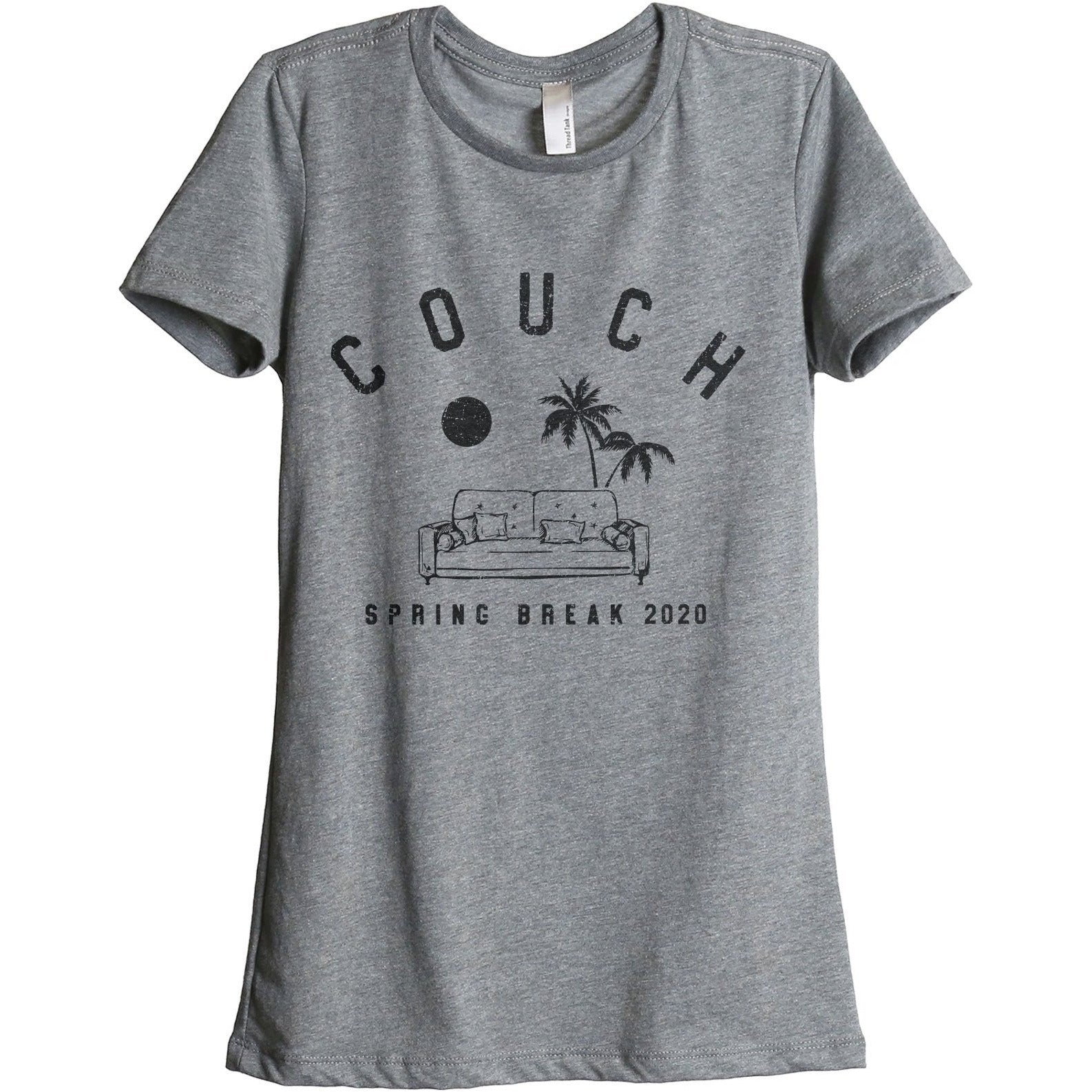 Couch Spring Break Women's Relaxed Crewneck T-Shirt Top Tee Heather Grey