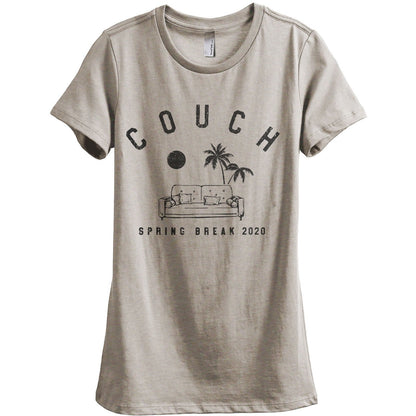 Couch Spring Break Women's Relaxed Crewneck T-Shirt Top Tee Charcoal Grey
