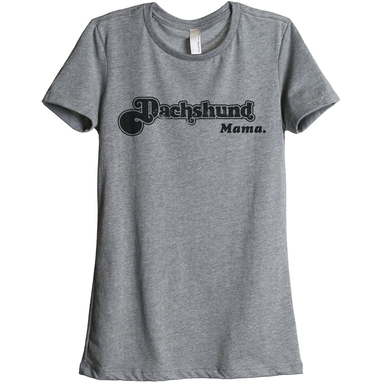 Dachshund Mama Women's Relaxed Crewneck T-Shirt Top Tee Heather Grey