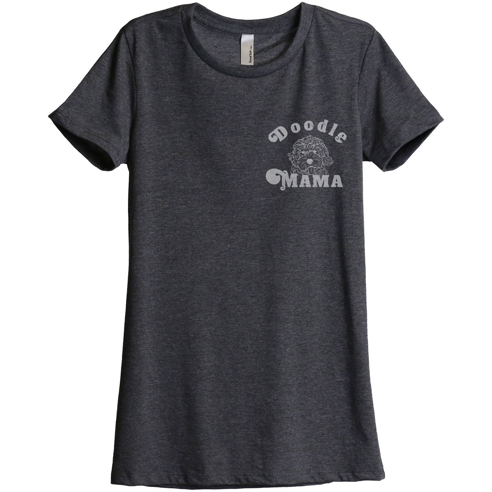 Doodle Mama Women's Relaxed Crewneck T-Shirt Top Tee Charcoal Grey
