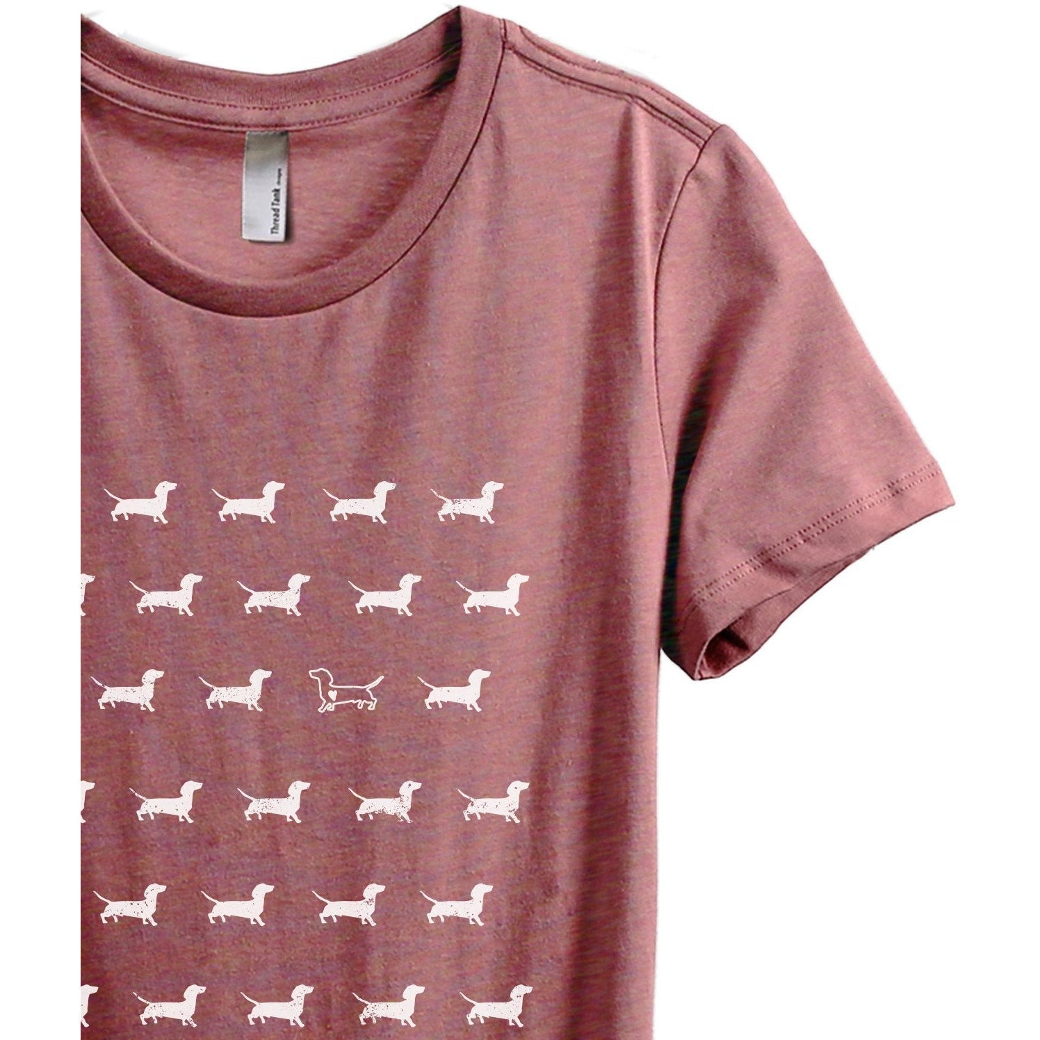 Dachshund Stand Out Women's Relaxed Crewneck T-Shirt Top Tee Heather Rouge