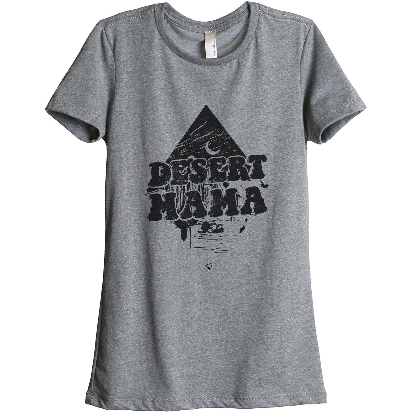 Desert Mama Women's Relaxed Crewneck T-Shirt Top Tee Heather Grey