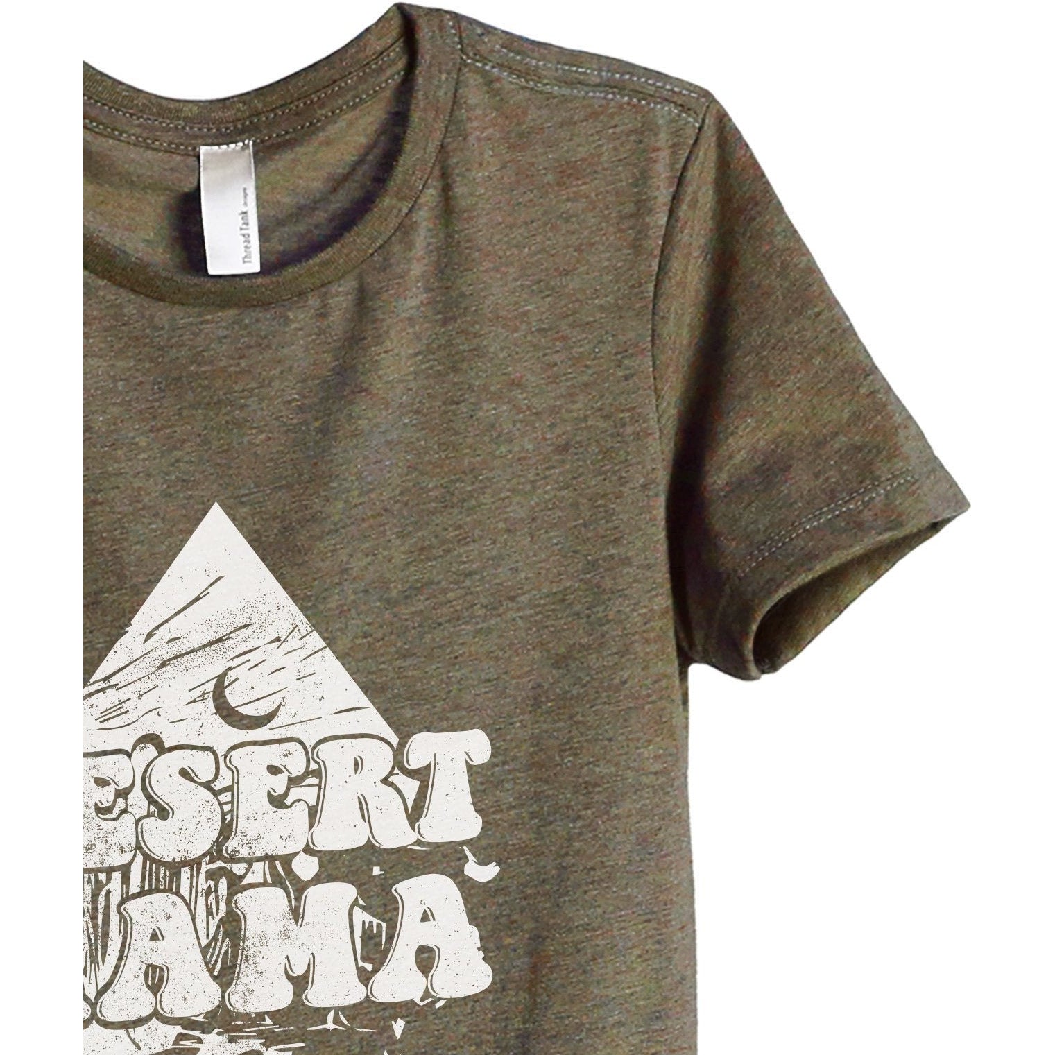 Desert Mama Women's Relaxed Crewneck T-Shirt Top Tee Heather Sage Zoom Details