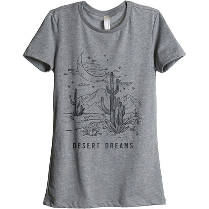 Desert Dreams Women's Relaxed Crewneck T-Shirt Top Tee Heather Grey