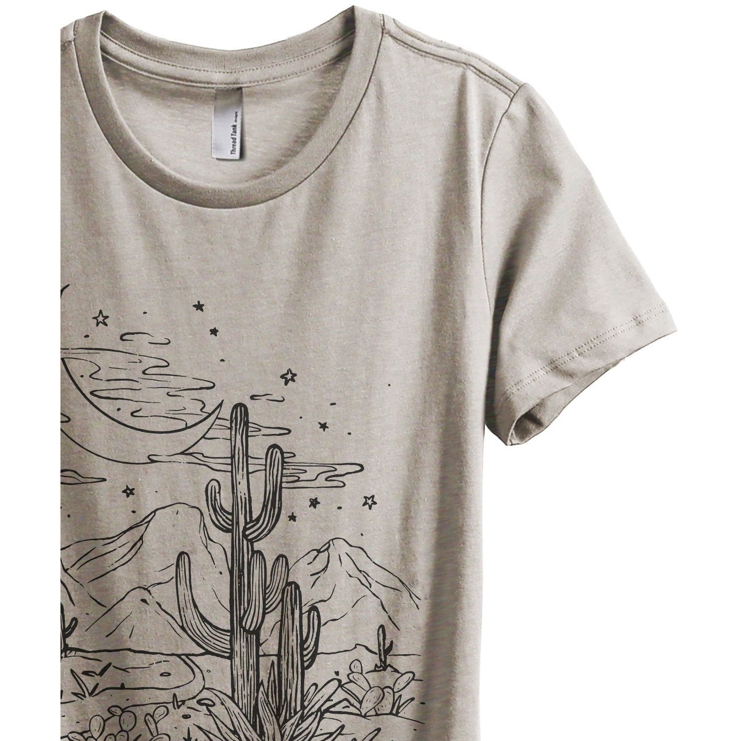 Desert Dreams Women's Relaxed Crewneck T-Shirt Top Tee Charcoal Grey
