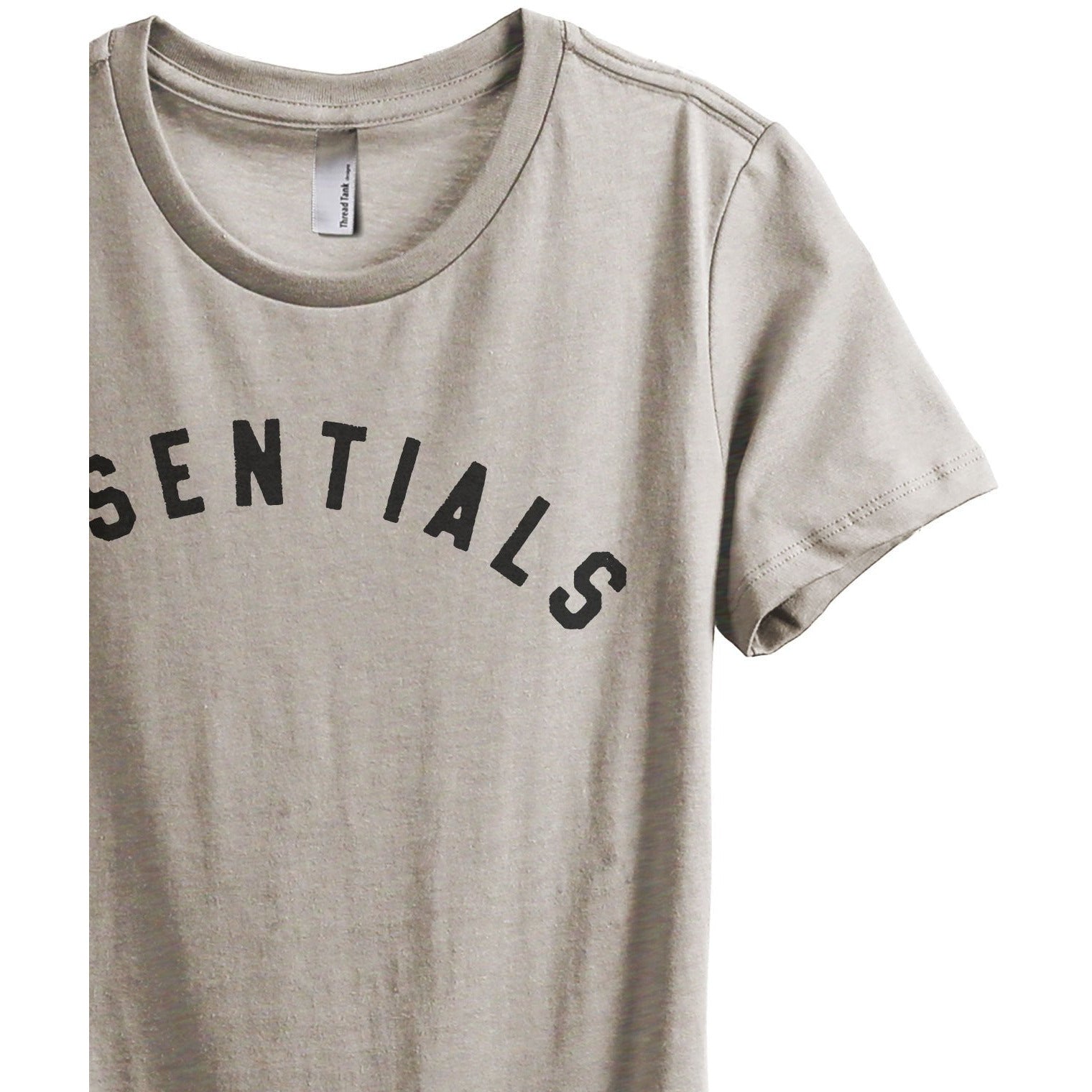 Essentials Women's Relaxed Crewneck T-Shirt Top Tee Charcoal Grey Zoom Details