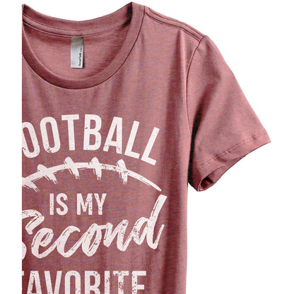 Football Is My Second Favorite F Word Women's Relaxed Crewneck T-Shirt Top Tee Heather Rouge Zoom Details
