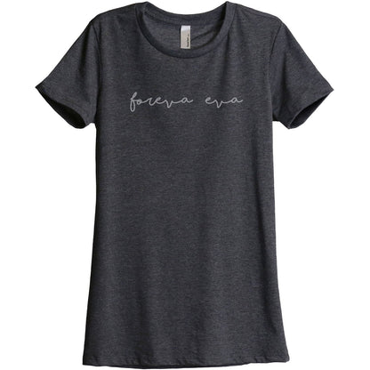 Foreva Eva Women's Relaxed Crewneck T-Shirt Top Tee Charcoal Grey
