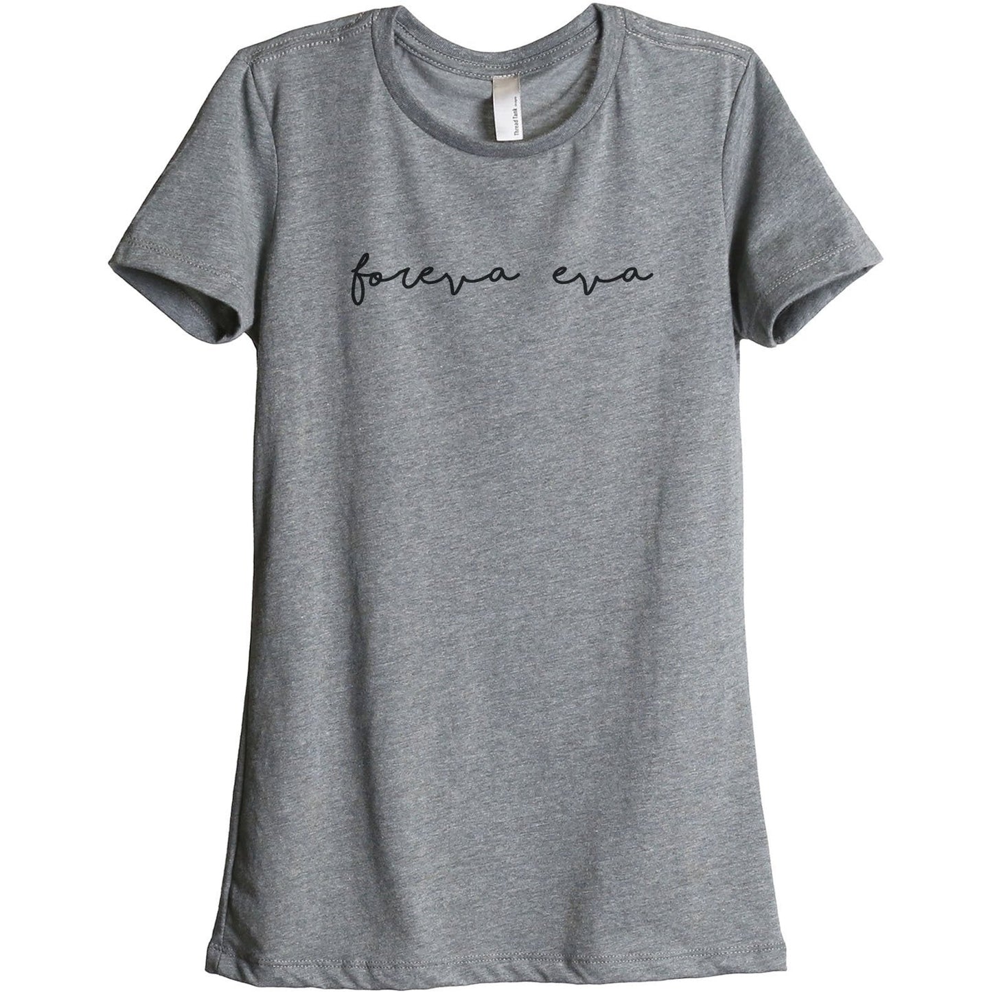 Foreva Eva Women's Relaxed Crewneck T-Shirt Top Tee Heather Grey