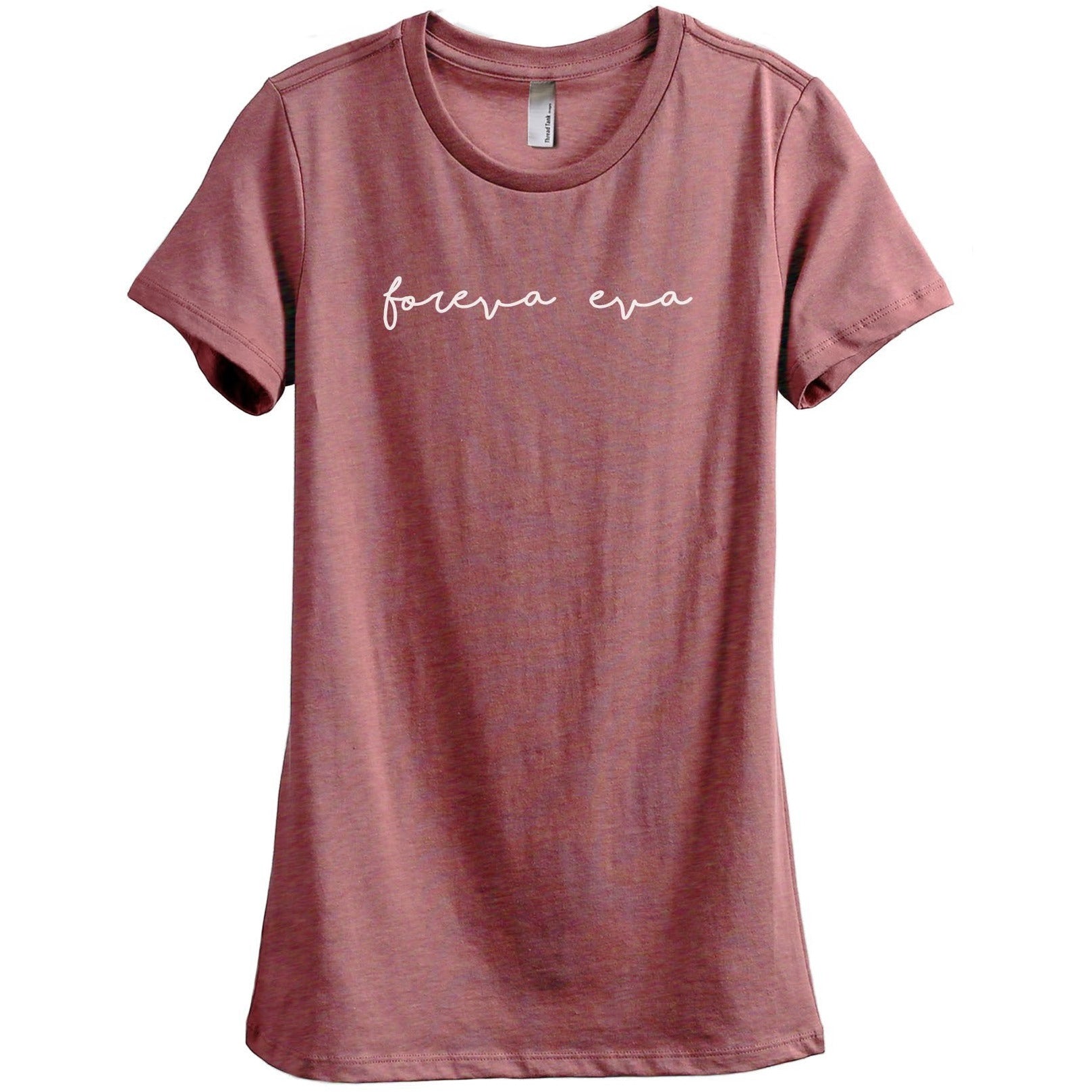 Foreva Eva Women's Relaxed Crewneck T-Shirt Top Tee Heather Rouge
