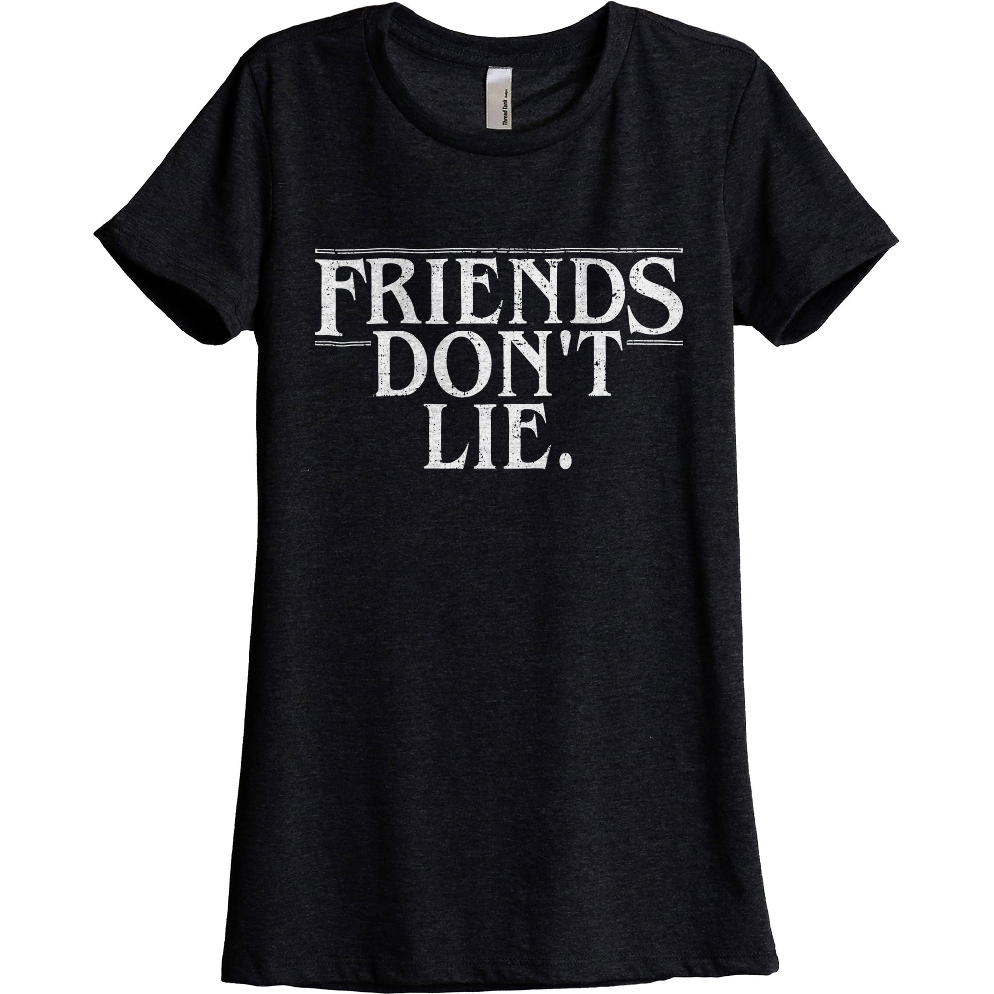 Friends Dont Lie Women's Relaxed Crewneck T-Shirt Top Tee Heather Black Main Image