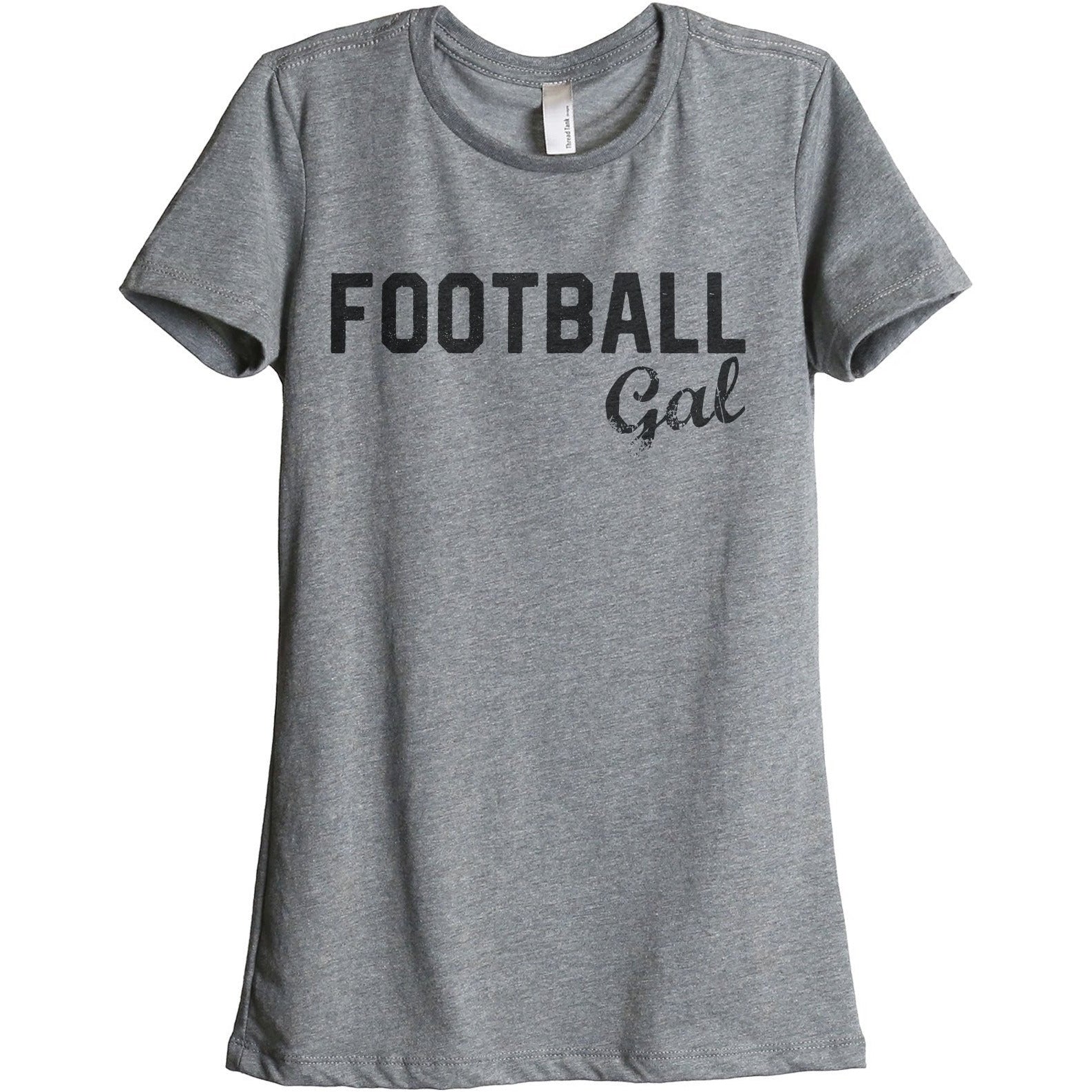 Football Gal Women's Relaxed Crewneck T-Shirt Top Tee Heather Grey