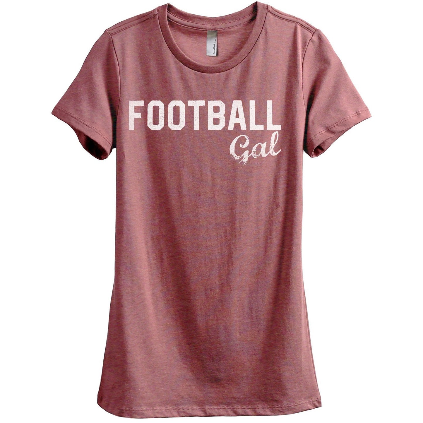 Football Gal Women's Relaxed Crewneck T-Shirt Top Tee Heather Rouge