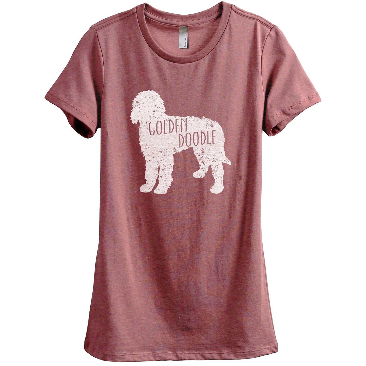 Golden Doodle Silhouette Women's Relaxed Crewneck T-Shirt Top Tee Heather Rouge