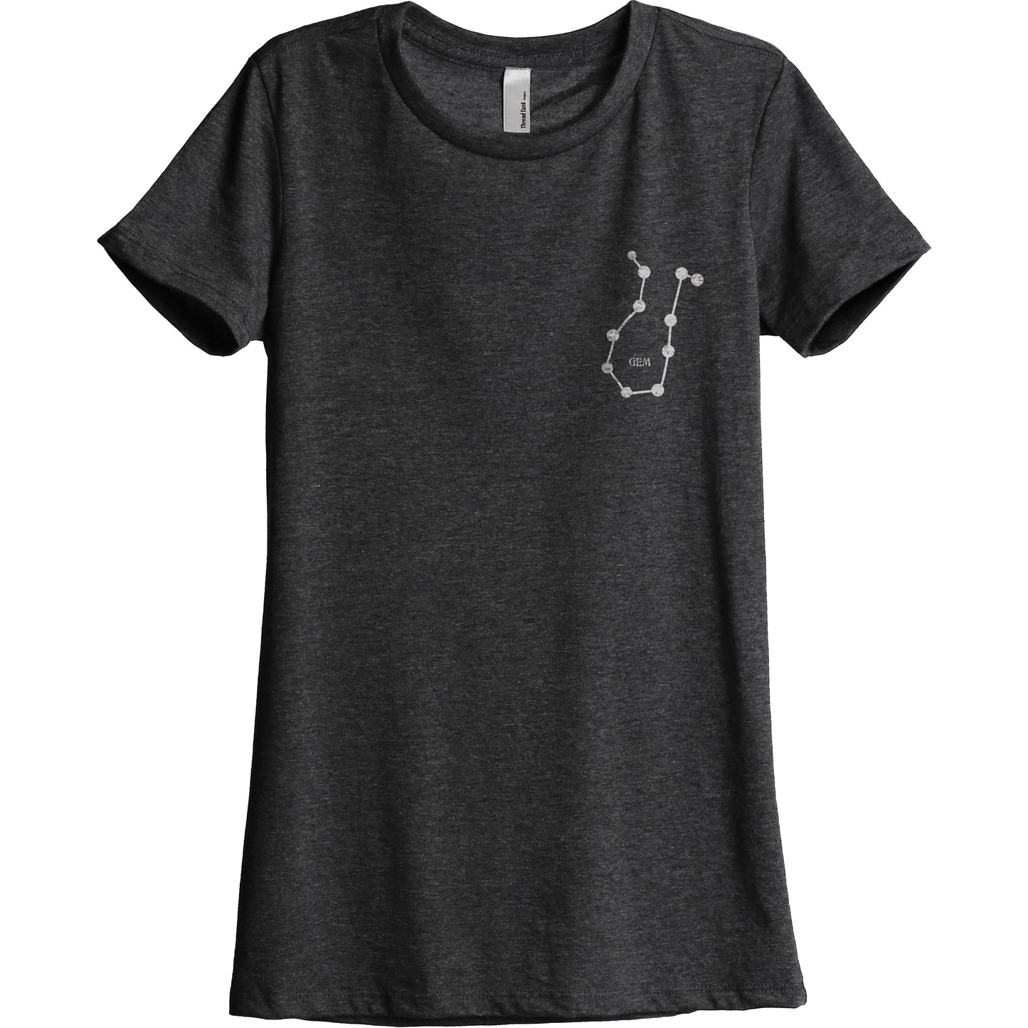 Gemini GEM Constellation Astrology Women's Relaxed Crewneck T-Shirt Top Tee Charcoal Grey

