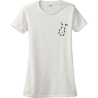 Gemini GEM Constellation Astrology Women's Relaxed Crewneck T-Shirt Top Tee Vintage White