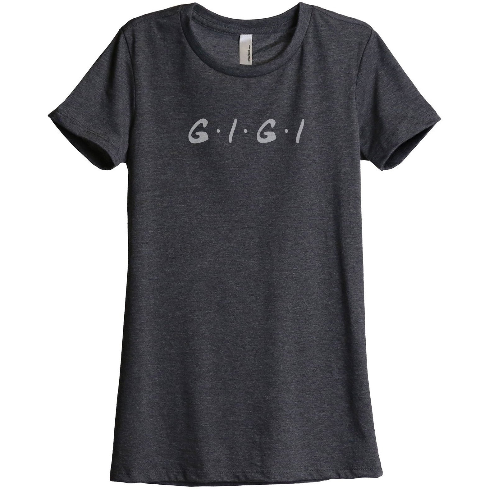 Gigi Friends Women's Relaxed Crewneck T-Shirt Top Tee Charcoal Grey
