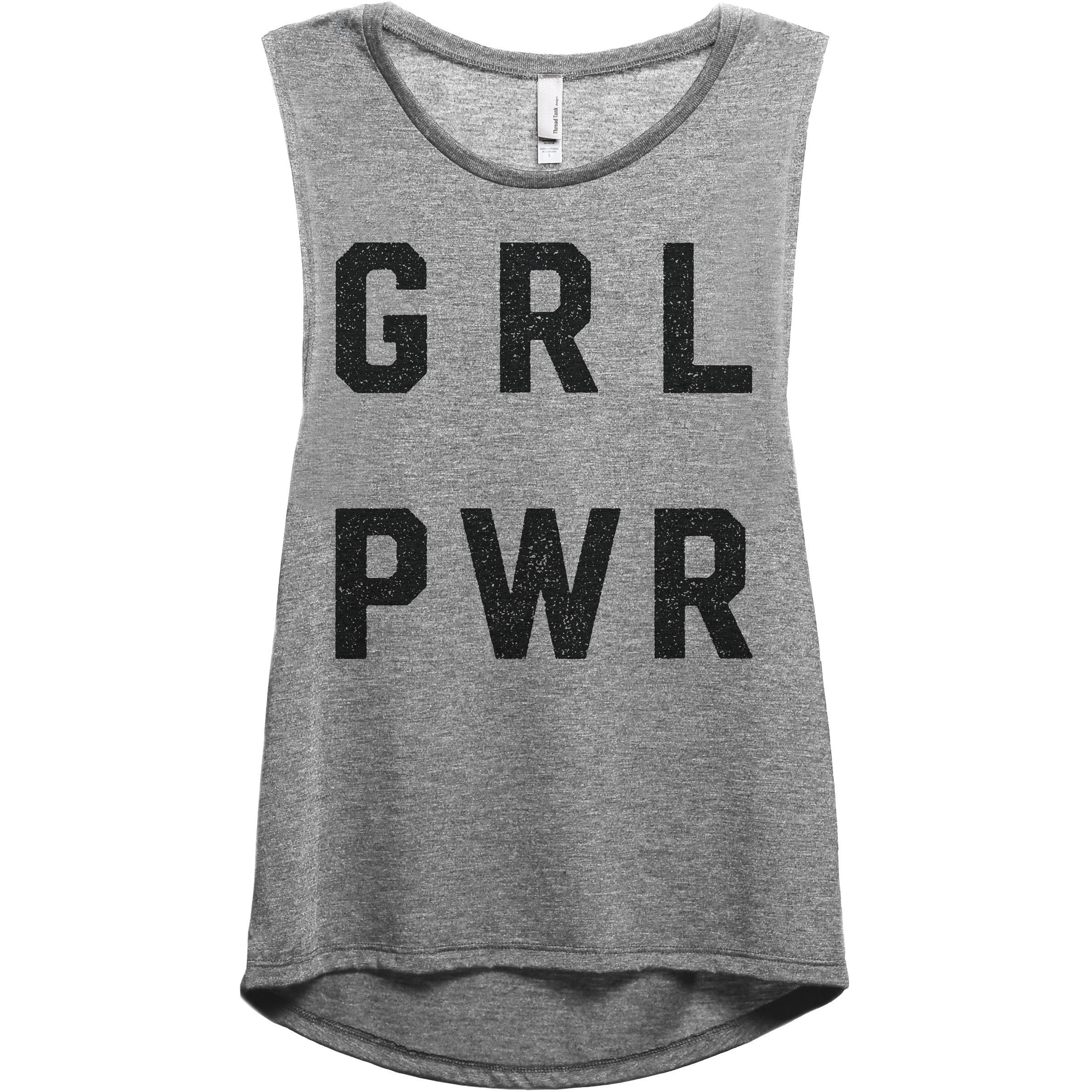 GRL PWR Girl Power Women's Graphic Printed Sleeveless Muscle Tank Top ...