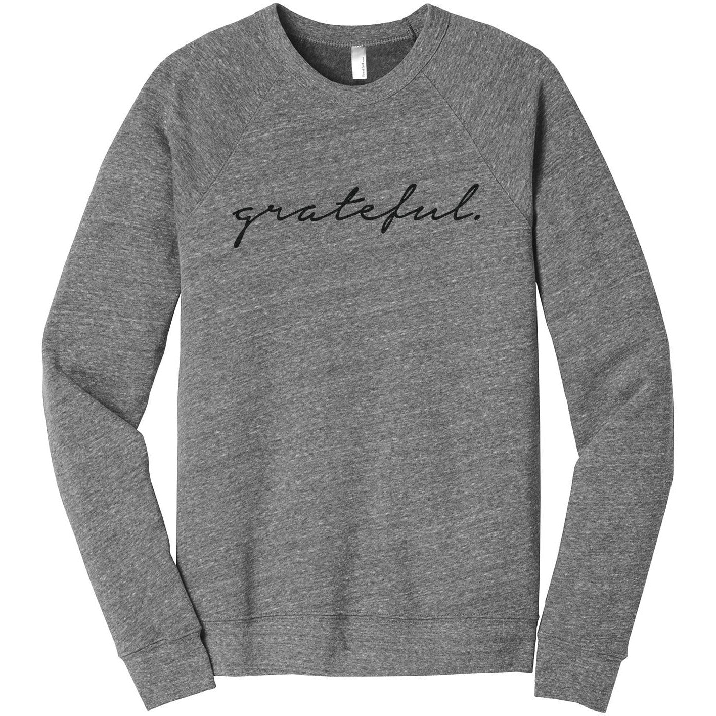 Grateful Women's Cozy Fleece Longsleeves Sweater Heather Grey FRONT