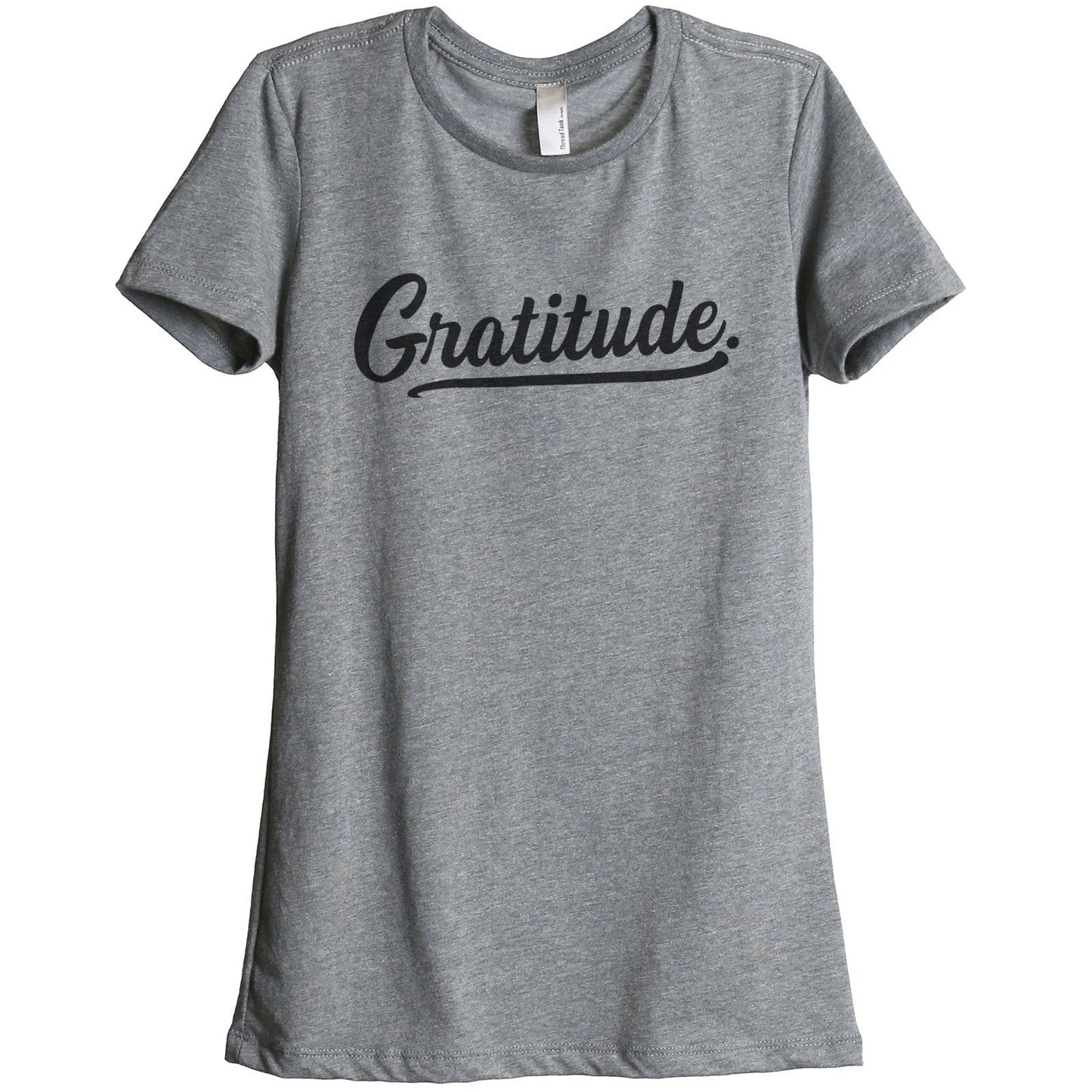 Gratitude Women's Relaxed Crewneck T-Shirt Top Tee Heather Grey