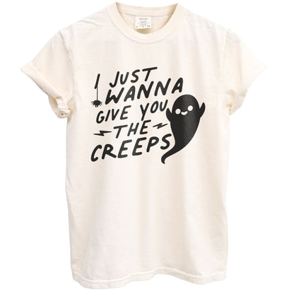 i just wanna give you the creeps oversized garment dyed shirt