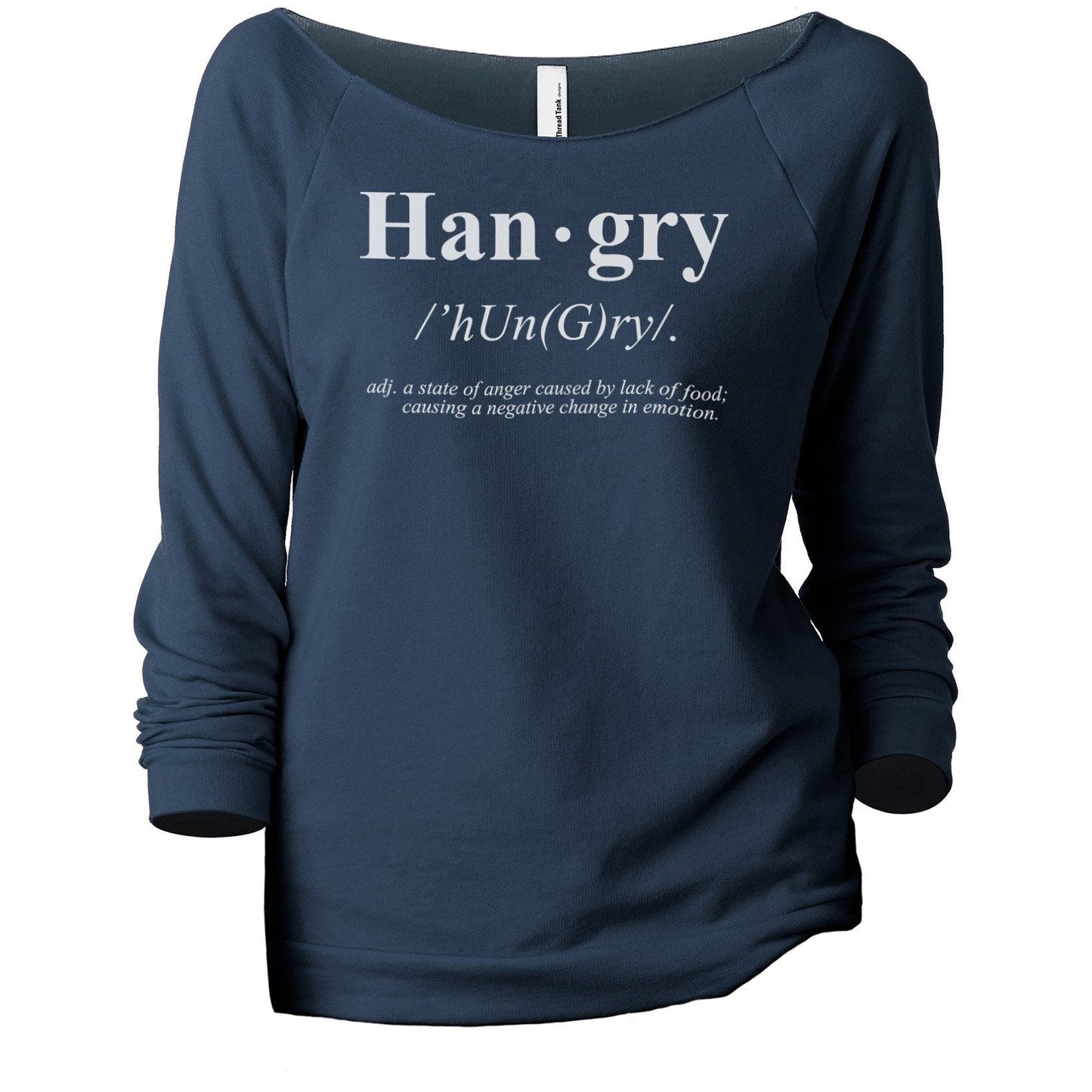 HanGry Women's Graphic Printed Lightweight Slouchy 3/4 Sleeves Sweatshirt Navy