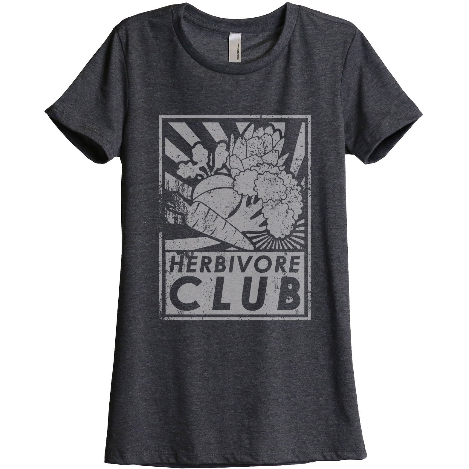 Herbivore Club Women's Relaxed Crewneck T-Shirt Top Tee Heather Rouge

