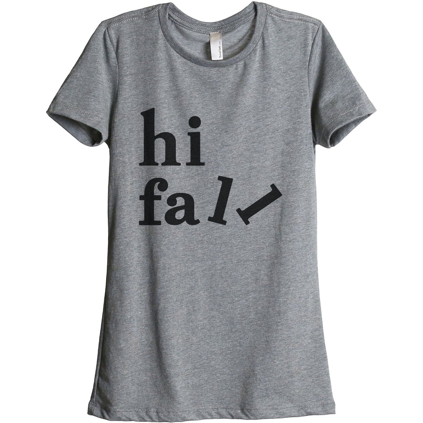 Hi Fall Women's Relaxed Crewneck T-Shirt Top Tee Heather Grey