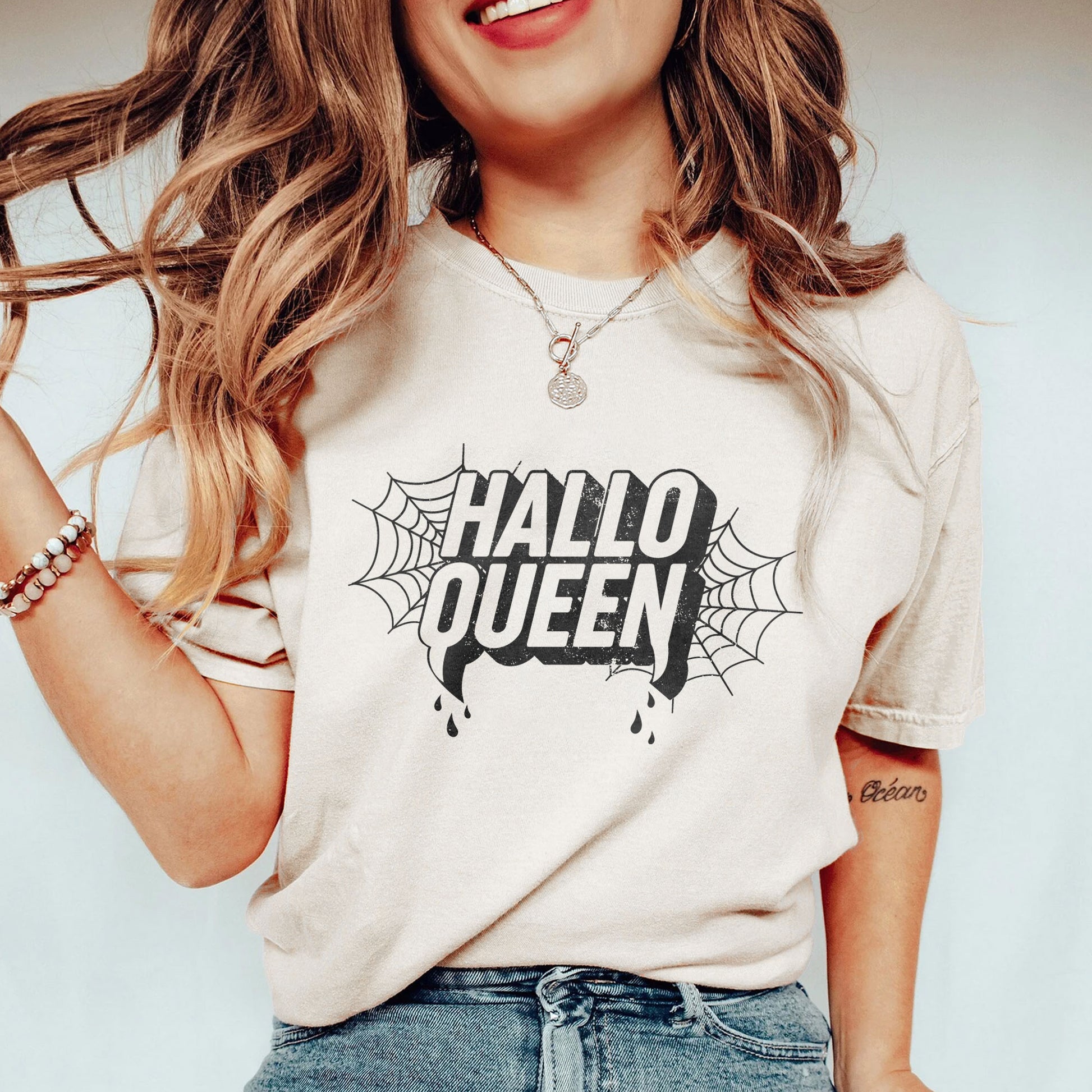 hallo queen oversized garment dyed shirt